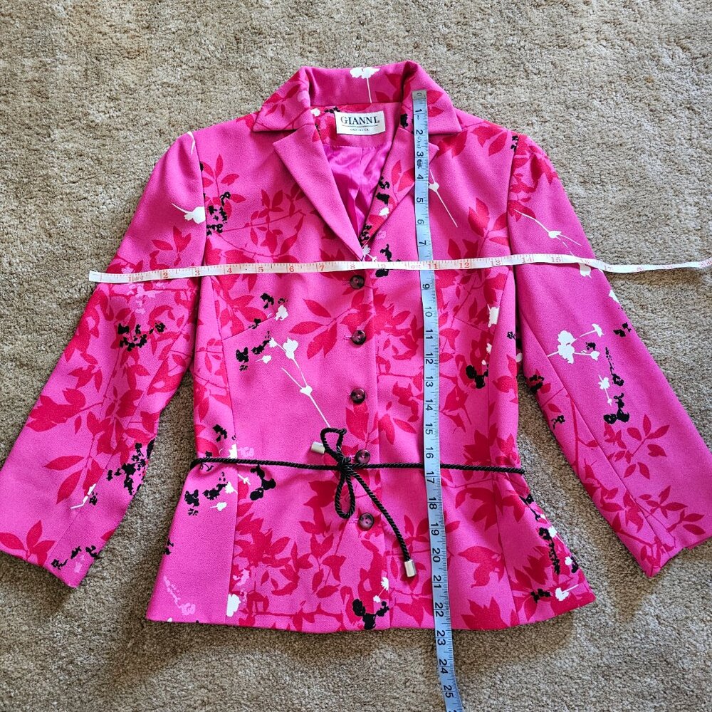 y2k Barbiecore McBling Office Siren Coquette Girly Pink Cherry Blossom Blouse - Picture 7 of 7